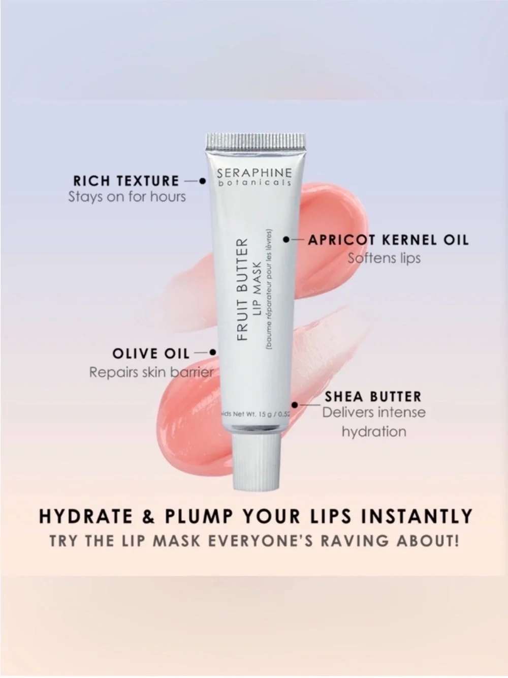 Seraphine Tea + Rose Satin Blush & Fruit Butter Lip Mask - Brand New in Box(NIB)
